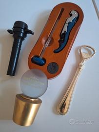 Enoteca: set termometro, cavatappi,tappo( 5 pezzi)