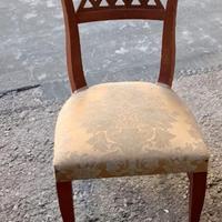 Sedia in legno con seduta in tessuto