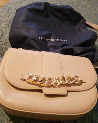 borsa beige tracolla Tommy hilfiger 