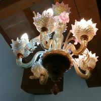 lampadario e 2 applique in vetro di Murano