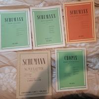 Partiture per pianoforte di Schumann e Chopin