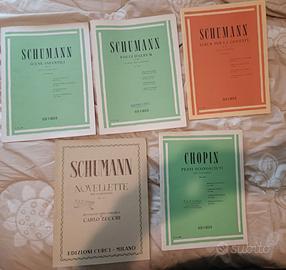 Partiture per pianoforte di Schumann e Chopin