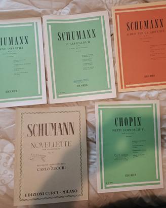 Partiture per pianoforte di Schumann e Chopin
