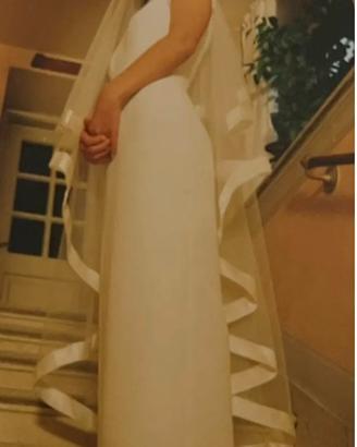 Abito da sposa in seta più velo in omaggio