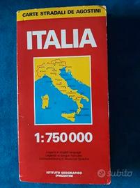 Mappa Carta stradali De Agostini Italia del 1990