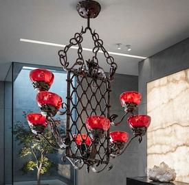 lampadario in ferro  battuto 