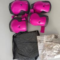 KIT PROTEZIONI BICI BAMBINA XS ROSA E NERO