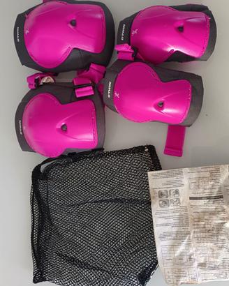 KIT PROTEZIONI BICI BAMBINA XS ROSA E NERO