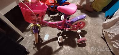 Bici bimba Minnie 12 pollici con rotelle smontabil