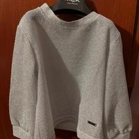 Maglietta bambina argento brillantinata