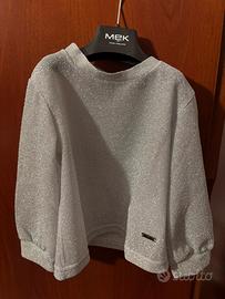 Maglietta bambina argento brillantinata