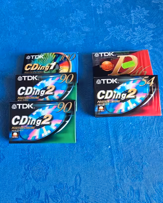 Musicassette vergini TDK da 90,100,46,54 minuti