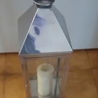 lanterna porta candele in acciaio inox 