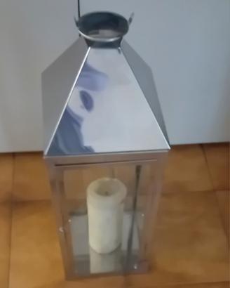 lanterna porta candele in acciaio inox 