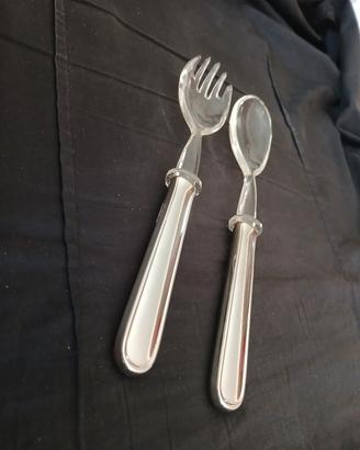Posate insalata Greggio stile inglese argento 800 