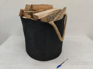 Borsone-cesto multifunzione per legna, riviste ecc