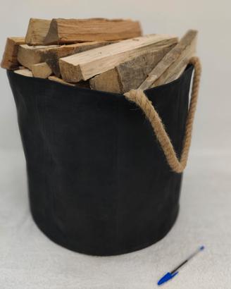 Borsone-cesto multifunzione per legna, riviste ecc