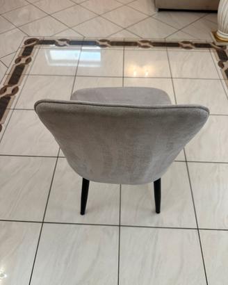 6 Sedie moderne in tessuto lavabile colore grigio.