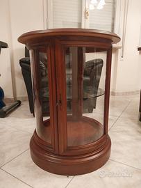 vetrinetta tonda in legno  (noce)
