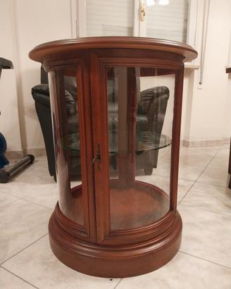vetrinetta tonda in legno  (noce)