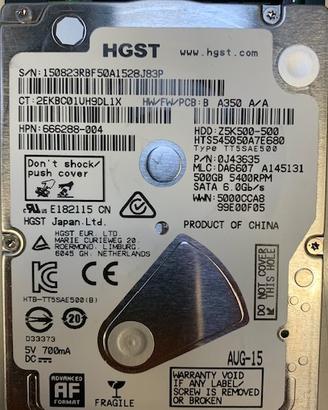 Hard disk hgst 2,5" 500gb sata3
