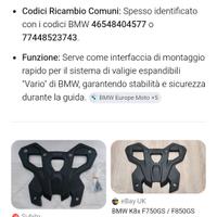 Piastra BMW per attacco bauletto Vario