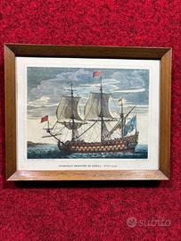 stampa litografica vecchia manifattura vascello