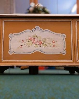 Cassapanca in legno TRENTINA - DECORATA A MANO