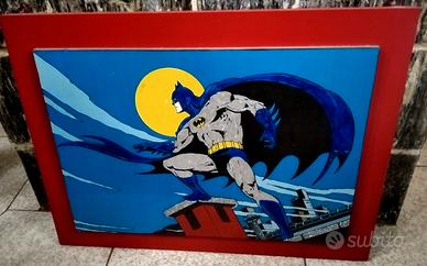 QUADRO IN LEGNO BATMAN FUMETTI POP ART VERNICE