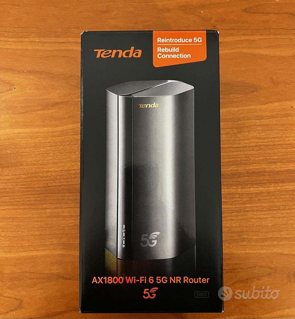 Router 5G Tenda 5G01 Con SIM - Wi-Fi 6 AX1500Mbps, Dual Band, Plug &amp; Play, Per Aree Senza Fibra