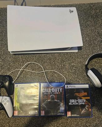 PS5 Disc Edition 825GB Bianca con cuffie Turtle Be
