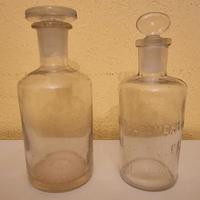 Coppia di boccette antiche in vetro