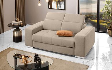 Divano due posti con pouf contenitore