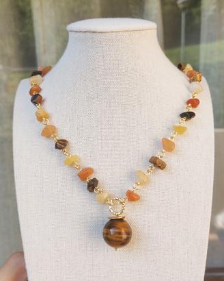 Collana occhio di tigre e agata