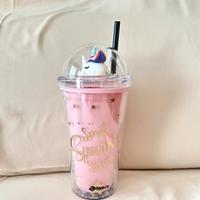 Bicchiere rosa con unicorno