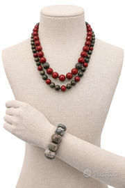 Collana in pietre naturali facettate e bracciale