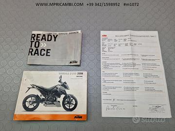 LIBRETTO USO KTM DUKE 690 2007 2008 2009