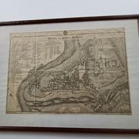 Rara vecchia mappa pianta della città di Belluno