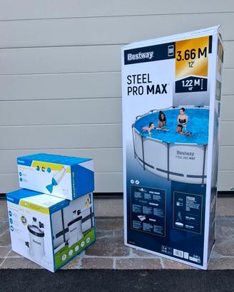 Piscina esterna rotonda BestwaySteelProMax 366x122