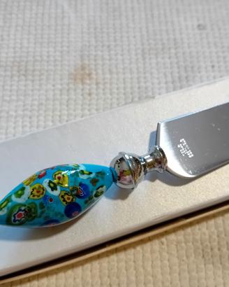 Coltello da formaggi con perla di vetro di Murano