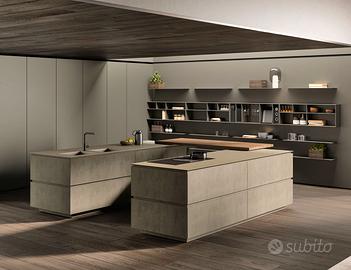 Cucina Isola KING | Lineare 3.90 m Doppia Colonna