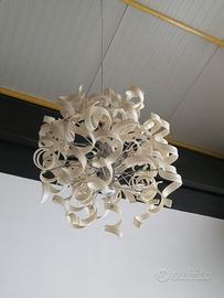 Lampadario con due appliques in vetro di murano