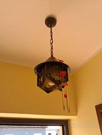 Lampadario rustico a sospensione stile lanterna 