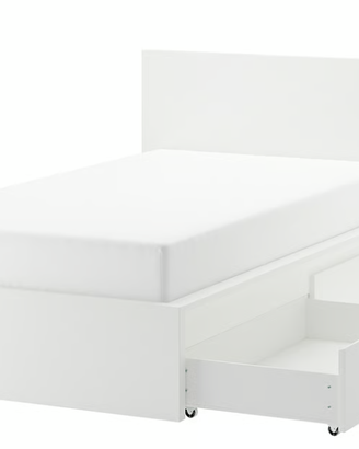 LETTO MALM IKEA  DA UNA PIAZZA E MEZZA BIANCO