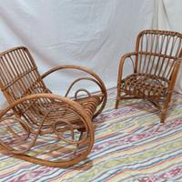 Sedia + Sedia a Dondolo da bimbo in Vimini
