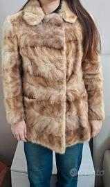 Giaccone in pelliccia di visone color miele tag.42