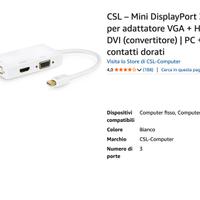 CSL Mini DisplayPort 3 in1 - HDMI DVI VGA pc-mac