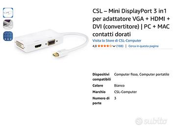 CSL Mini DisplayPort 3 in1 - HDMI DVI VGA pc-mac