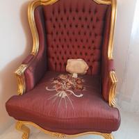 poltrona grande foglia oro