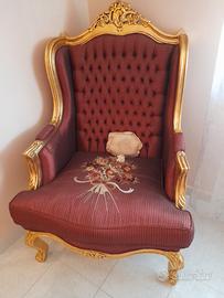 poltrona grande foglia oro